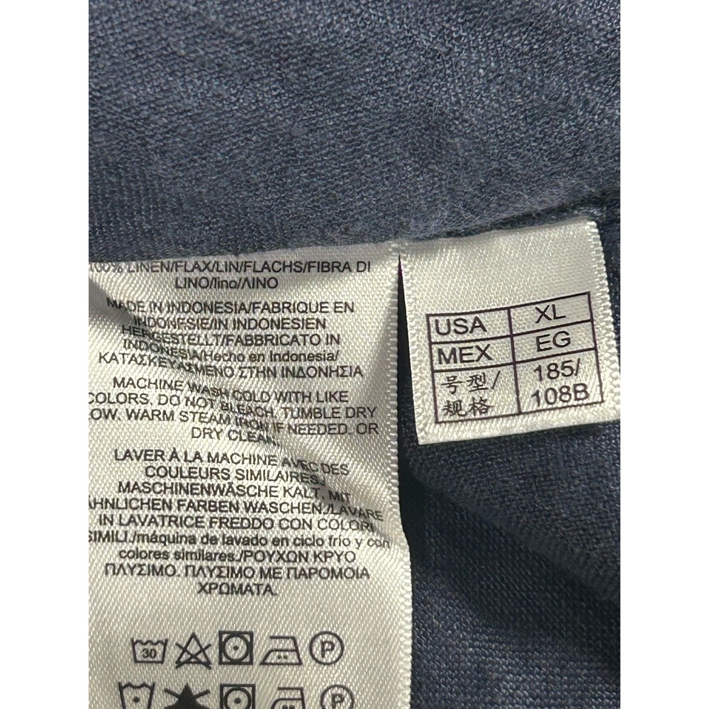Brooks Brothers Regular, Irish Linen Camp Collar Short-Sleeve Blue XL - Picture 8 of 11